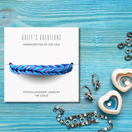 Carte De Visite Carré Bracelet moderne Afficher Carré blanc