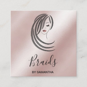 Carte De Visite Carré Braids Cheveux tressés Afro American Woman Busines