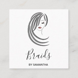 Carte De Visite Carré Braids Cheveux tressés Afro American Woman Busines
