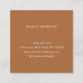 Carte De Visite Carré Braids Photo Collage Terracotta (Dos)