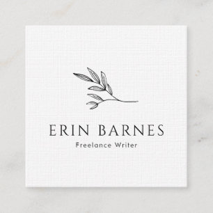 Carte De Visite Carré Branche minimaliste de l'arbre simple à main