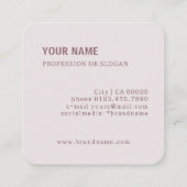 Carte De Visite Carré Branche moderne Design d'intérieur Dusty rose Lila (Dos)