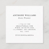 Carte De Visite Carré Branches minimales Typographie florale (Dos)