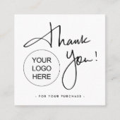 Carte De Visite Carré Branded Thank You Logo Modern (Devant)