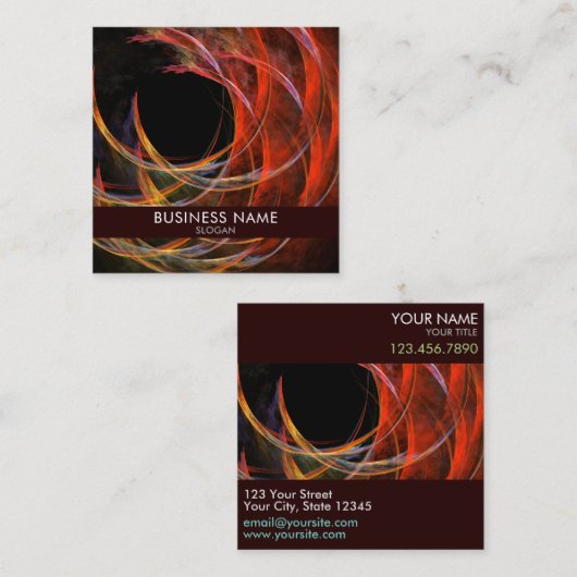 Carte De Visite Carré Breaking the Circle Abstrait Art Professional (Devant / Derrière)