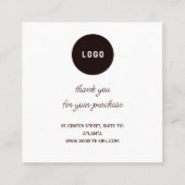 Carte De Visite Carré Brick Heart Arch Bijoux Instruction Merci (Dos)