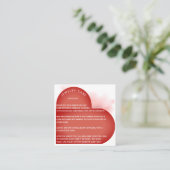 Carte De Visite Carré Brick Heart Arch Bijoux Instruction Merci (Debout devant)