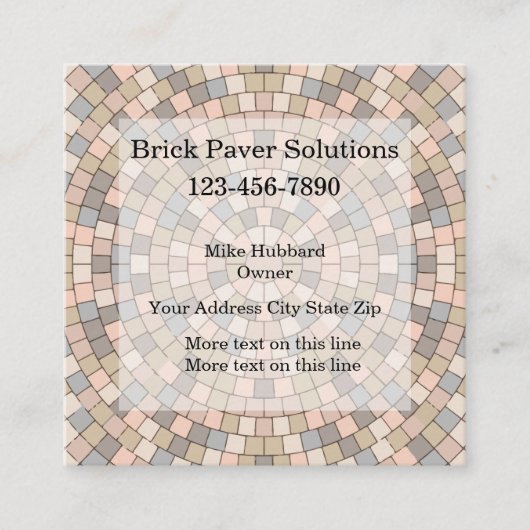 Carte De Visite Carré Brick Home Construction Paver Services (Devant)
