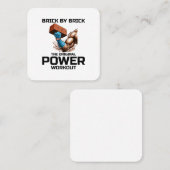 Carte De Visite Carré Bricklayer Humour en brique Puissance Exercice amu (Devant / Derrière)