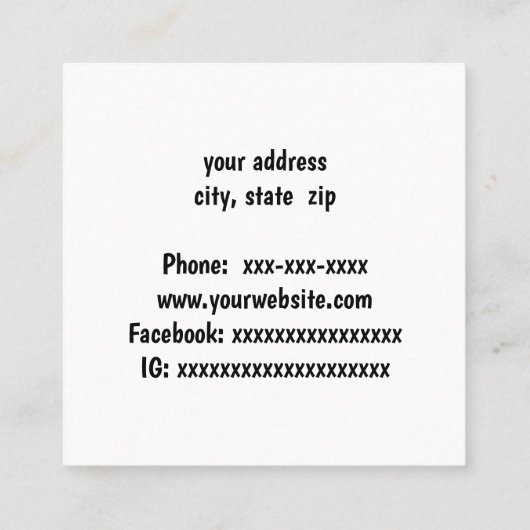 Carte De Visite Carré Bright pop art (Dos)