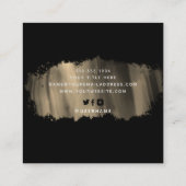 Carte De Visite Carré Brise-brosse chic | Faux Gold en noir (Dos)