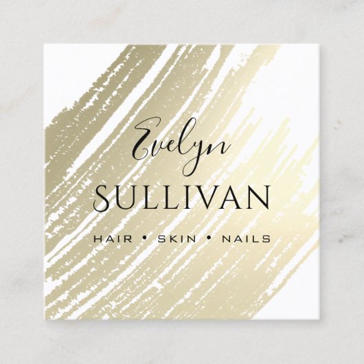 Carte De Visite Carré Brise-pinceau d'or (Devant)