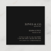 Carte De Visite Carré Bronze de bande métallique minimale ID792 (Dos)