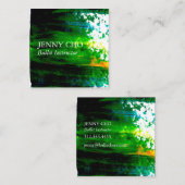 Carte De Visite Carré Brosse à bande de peinture verte (Devant / Derrière)