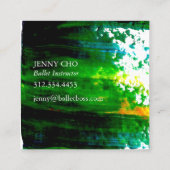 Carte De Visite Carré Brosse à bande de peinture verte (Dos)