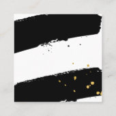 Carte De Visite Carré BROSSE MODERNE STROKE élégant plaque d'or noir (Dos)