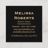 Carte De Visite Carré Brosse Or moderne Stroke Make Up Artiste (Dos)