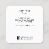 Carte De Visite Carré Brosse Or tendance Formes de peinture d'art Abstra (Dos)