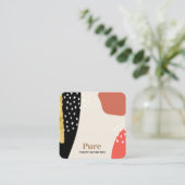 Carte De Visite Carré Brosse Or tendance Formes de peinture d'art Abstra (Debout devant)