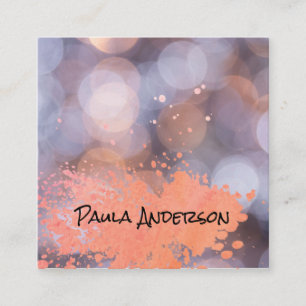 Carte De Visite Carré Brosses à peindre Spatter Bokeh Photographie