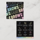 Carte De Visite Carré Brosses holographiques - Instructions de lancement (Devant / Derrière)