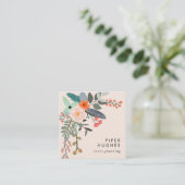 Carte De Visite Carré Brouiller | Boho Floral (Debout devant)