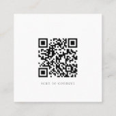 Carte De Visite Carré Brouiller | Nom et code QR ultra minimaux (Dos)