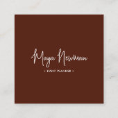 Carte De Visite Carré Brown moderne élégant minimal QR Code professionne (Devant)