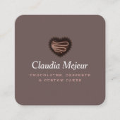 Carte De Visite Carré Brown moderne simple boulon au chocolat (Devant)