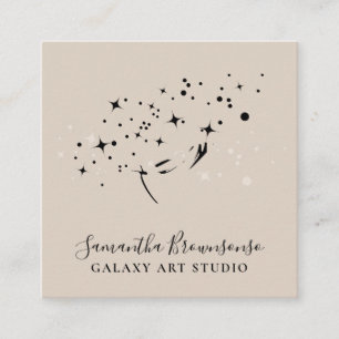 Carte De Visite Carré Brown Spirituelle Reiki Feminine Planet Galaxy