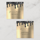 Carte De Visite Carré Brows Lash de cire simplement maquillage gouttes d (Devant / Derrière)