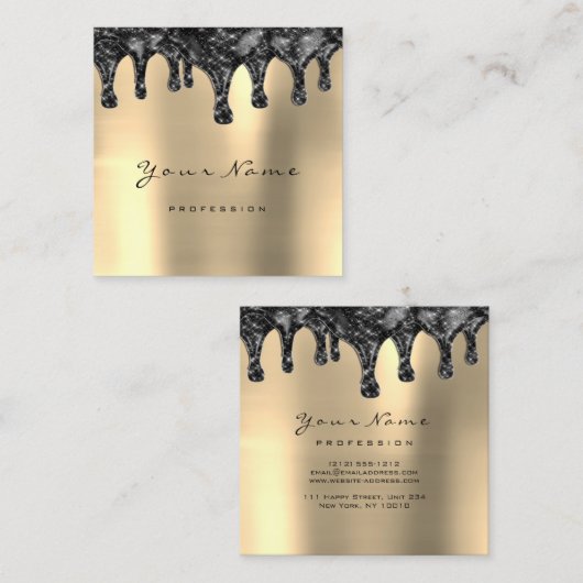 Carte De Visite Carré Brows Lash de cire simplement maquillage gouttes d (Devant / Derrière)