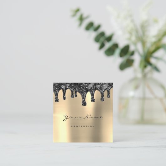 Carte De Visite Carré Brows Lash de cire simplement maquillage gouttes d (Debout devant)