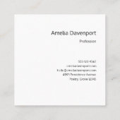 Carte De Visite Carré Brush artistique touche or et rose (Dos)