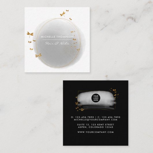 Carte de visite Carré Brushstrokies (Devant / Derrière)