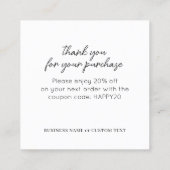 Carte De Visite Carré Budget Élégant - Instructions pour l'entretien des (Dos)