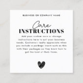 Carte De Visite Carré Budget Merci - Instruction en soins cardiaques (Dos)