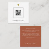Carte De Visite Carré Budget Minimum QR Code Terracotta Mariage Invitati (Devant / Derrière)
