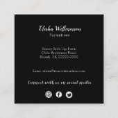 Carte De Visite Carré Buffle noir et blanc plaqué avec coq (Dos)