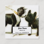 CARTE DE VISITE CARRÉ BULLDOG DE BOSTON TERRIER (Devant)