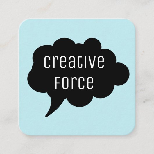 Carte De Visite Carré Bulle de discussion / Noir (Devant)