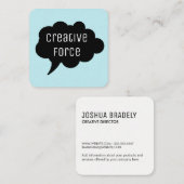 Carte De Visite Carré Bulle de discussion / Noir (Devant / Derrière)