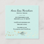 Carte De Visite Carré *~* Bulles de flux Abstraites Mint Vert Jaune Bleu (Dos)