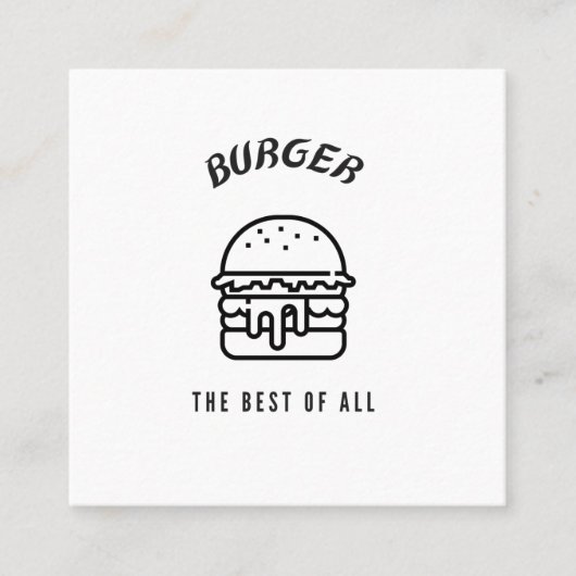 Carte De Visite Carré Burger le meilleur de tous (Devant)