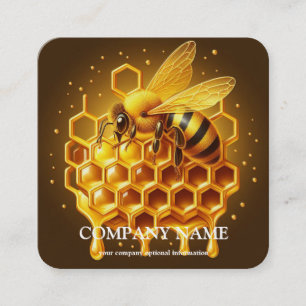 Carte De Visite Carré Bus Apiariste Abeille Ruche Miel Gardien D'abeille