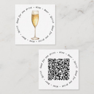 Carte De Visite Carré Business Event QR Code Champagne Dragne Voucher
