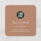 Carte De Visite Carré Business Logo / Script Name terracotta brown (Devant)