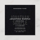 Carte De Visite Carré Business Modern Modèle Premium Noir élégant (Dos)