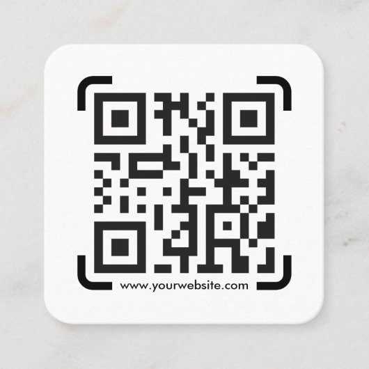 Carte De Visite Carré Business Scan QR Code Website Logo Modern Simple (Devant)