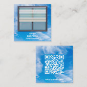 Carte De Visite Carré 🌙 cache de fenêtre QR personnalisé (Devant / Derrière)